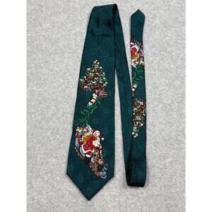 Tis The Season By MBP Silk Christmas Santa Print Neck Tie